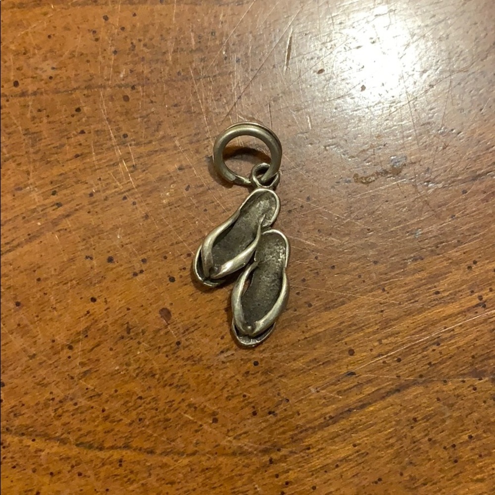 Sterling silver flip flop sandal charm split ring